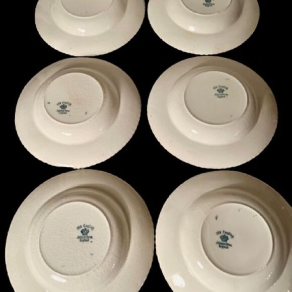 6 Vintage Johnson Bros Old English Rimmed Soup Bowls 8" × 1 - 1/4" Deep. - Picture 2 of 12